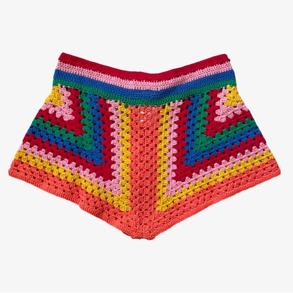 FARM Rio Striped Scarf Crochet Shorts XS NWT - Picture 7 of 16